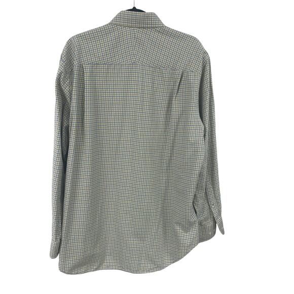J. McLaughlin Cream Tan Blue Plaid Long Sleeve Button Down Mens XL - Picture 4 of 6